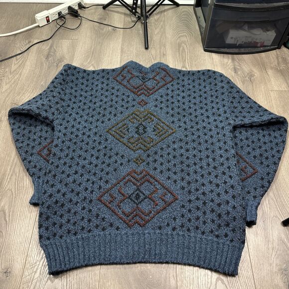 Vintage Penn's Landing Wool Blend Sweater Mens Size XL Geometric Knit Grandpa - Picture 8 of 8